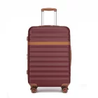 Miss Lulu London KSK2484 - Kono 24 Zoll bővíthető könnyű Harte Schale ABS+PC  Check-In-bőrönd  TSA-zár Ideal  längere Reisen és sicheres Reisen - Burgund és barna