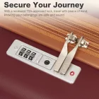 Miss Lulu London KSK2484 - Kono 24 Zoll bővíthető könnyű Harte Schale ABS+PC  Check-In-bőrönd  TSA-zár Ideal  längere Reisen és sicheres Reisen - Burgund és barna