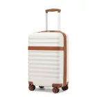 Miss Lulu London KSK2484 - Kono 20 Zoll elegáns Leichtes Súly Harte Schale ABS+PC Kabinen-bőrönd  TSA-zár  erhöhte Sicherheit - Creme és barna