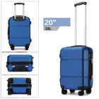 Miss Lulu London KSK2485 - Kono 20 Zoll Hochwertig ABS Kabinen-bőrönd  biztonságos kombinációs zár  müheloses Reisen - Marineblau és fekete