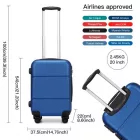 Miss Lulu London KSK2485 - Kono 20 Zoll Hochwertig ABS Kabinen-bőrönd  biztonságos kombinációs zár  müheloses Reisen - Marineblau és fekete