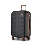 Miss Lulu London KSK2486 - Kono elegáns ABS+PC 28 Zoll Polka Dot Hartschale bőrönd  TSA-zár - fekete és barna