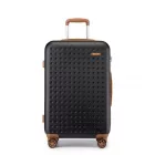 Miss Lulu London KSK2486 - Kono elegáns ABS+PC 28 Zoll Polka Dot Hartschale bőrönd  TSA-zár - fekete és barna