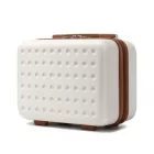 Miss Lulu London KSK2486 - Kono elegáns ABS+PC 13 Zoll Polka Dot Hartschale sminkzseb - Creme és barna