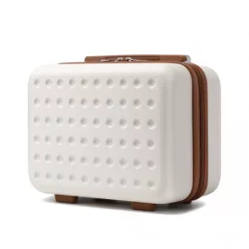  Miss Lulu London KSK2486 - Kono elegáns ABS+PC 13 Zoll Polka Dot Hartschale sminkzseb - Creme és barna