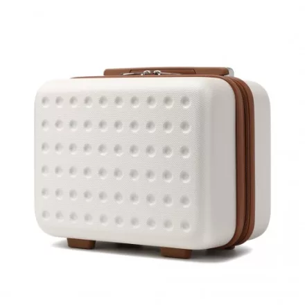 Miss Lulu London KSK2486 - Kono elegáns ABS+PC 13 Zoll Polka Dot Hartschale sminkzseb - Creme és barna