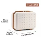 Miss Lulu London KSK2486 - Kono elegáns ABS+PC 13 Zoll Polka Dot Hartschale sminkzseb - Creme és barna