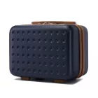 Miss Lulu London KSK2486 - Kono elegáns ABS+PC 13 Zoll Polka Dot Hartschale sminkzseb - Marineblau és barna