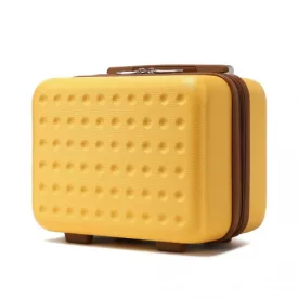   Miss Lulu London KSK2486 - Kono elegáns ABS+PC 13 Zoll Polka Dot Hartschale sminkzseb - sárga és barna