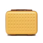 Miss Lulu London KSK2486 - Kono elegáns ABS+PC 13 Zoll Polka Dot Hartschale sminkzseb - sárga és barna