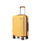 Miss Lulu London KSK2486 - Kono elegáns ABS+PC 20 Zoll Polka Dot Hartschale Kabinen-bőrönd  TSA-zár - sárga és barna