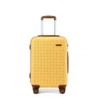 Miss Lulu London KSK2486 - Kono elegáns ABS+PC 20 Zoll Polka Dot Hartschale Kabinen-bőrönd  TSA-zár - sárga és barna
