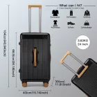 Miss Lulu London KSK2488 - Kono 24 Zoll Hochwertig Hartschale Einchecken bőrönd tartós ABS és PC  TSA-zár és több-Griff-Design  müheloses Reisen - fekete és barna