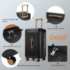 Miss Lulu London KSK2488 - Kono 24 Zoll Hochwertig Hartschale Einchecken bőrönd tartós ABS és PC  TSA-zár és több-Griff-Design  müheloses Reisen - fekete és barna