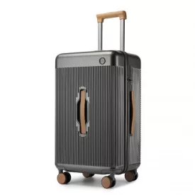   Miss Lulu London KSK2488 - Kono 24 Zoll Hochwertig Hartschale Einchecken bőrönd tartós ABS és PC  TSA-zár és több-Griff-Design  müheloses Reisen - szürke és barna