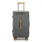 Miss Lulu London KSK2488 - Kono 24 Zoll Hochwertig Hartschale Einchecken bőrönd tartós ABS és PC  TSA-zár és több-Griff-Design  müheloses Reisen - szürke és barna