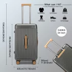 Miss Lulu London KSK2488 - Kono 24 Zoll Hochwertig Hartschale Einchecken bőrönd tartós ABS és PC  TSA-zár és több-Griff-Design  müheloses Reisen - szürke és barna