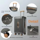 Miss Lulu London KSK2488 - Kono 24 Zoll Hochwertig Hartschale Einchecken bőrönd tartós ABS és PC  TSA-zár és több-Griff-Design  müheloses Reisen - szürke és barna