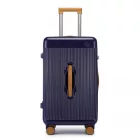 Miss Lulu London KSK2488 - Kono 24 Zoll Hochwertig Hartschale Einchecken bőrönd tartós ABS és PC  TSA-zár és több-Griff-Design  müheloses Reisen - Marineblau és barna