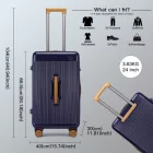 Miss Lulu London KSK2488 - Kono 24 Zoll Hochwertig Hartschale Einchecken bőrönd tartós ABS és PC  TSA-zár és több-Griff-Design  müheloses Reisen - Marineblau és barna