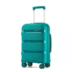   Miss Lulu London KSK2492 - Kono 19-Zoll-PP-keményfalú-Kabinentasche – Leichtes Kabinentaschengepäck  TSA-zár, 360°-Stille Dreiräder - kék és zöld