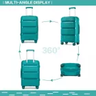 Miss Lulu London KSK2492 - Kono 19-Zoll-PP-keményfalú-Kabinentasche – Leichtes Kabinentaschengepäck  TSA-zár, 360°-Stille Dreiräder - kék és zöld