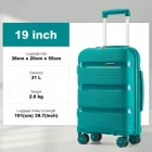 Miss Lulu London KSK2492 - Kono 19-Zoll-PP-keményfalú-Kabinentasche – Leichtes Kabinentaschengepäck  TSA-zár, 360°-Stille Dreiräder - kék és zöld