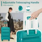 Miss Lulu London KSK2492 - Kono 19-Zoll-PP-keményfalú-Kabinentasche – Leichtes Kabinentaschengepäck  TSA-zár, 360°-Stille Dreiräder - kék és zöld