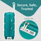 Miss Lulu London KSK2492 - Kono 19-Zoll-PP-keményfalú-Kabinentasche – Leichtes Kabinentaschengepäck  TSA-zár, 360°-Stille Dreiräder - kék és zöld