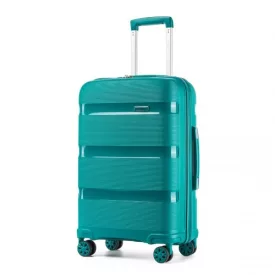   Miss Lulu London KSK2492 - Kono 24-Zoll-PP-bőrönd – Haltbarer Gepäckstück  TSA-zár és 360-fok-Dreirädern, geräuschlos - kék és zöld