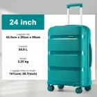 Miss Lulu London KSK2492 - Kono 24-Zoll-PP-bőrönd – Haltbarer Gepäckstück  TSA-zár és 360-fok-Dreirädern, geräuschlos - kék és zöld