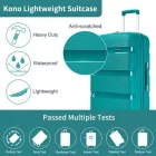 Miss Lulu London KSK2492 - Kono 24-Zoll-PP-bőrönd – Haltbarer Gepäckstück  TSA-zár és 360-fok-Dreirädern, geräuschlos - kék és zöld