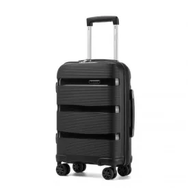   Miss Lulu London KSK2492 - Kono 19-Zoll-PP-keményfalú-Kabinentasche – Leichtes Kabinentaschengepäck  TSA-zár, 360°-Stille Dreiräder – fekete