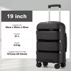 Miss Lulu London KSK2492 - Kono 19-Zoll-PP-keményfalú-Kabinentasche – Leichtes Kabinentaschengepäck  TSA-zár, 360°-Stille Dreiräder – fekete