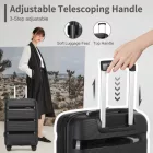 Miss Lulu London KSK2492 - Kono 19-Zoll-PP-keményfalú-Kabinentasche – Leichtes Kabinentaschengepäck  TSA-zár, 360°-Stille Dreiräder – fekete