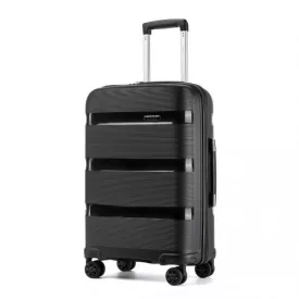   Miss Lulu London KSK2492 - Kono 24-Zoll-PP-bőrönd – Haltbarer Gepäckstück  TSA-zár és 360-fok-Dreirädern, geräuschlos - fekete