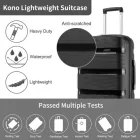 Miss Lulu London KSK2492 - Kono 24-Zoll-PP-bőrönd – Haltbarer Gepäckstück  TSA-zár és 360-fok-Dreirädern, geräuschlos - fekete