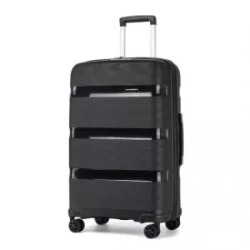   Miss Lulu London KSK2492 - Kono 28-Zoll-PP-keményfalú-Gepäckstück – Großer, leichter bőrönd  TSA-zár és 360-fok-Dreirädern - fekete
