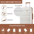 Miss Lulu London KSK2492 - Kono 4-darabos PP-Hartschalegepäckset - Durable bőrönd  TSA-zár, 360°-Drehrollen és Toilettentasche - Creme és barna