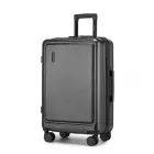 Miss Lulu London KSK2493 - Kono Haltbarer 24-Zoll-keményfalú-bőrönd  ABS+PC  TSA-zár, leichtgewichtiges bőrönd  360°-Dreirädern - szürke