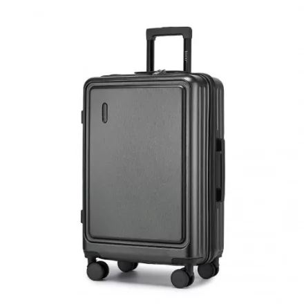 Miss Lulu London KSK2493 - Kono Haltbarer 24-Zoll-keményfalú-bőrönd  ABS+PC  TSA-zár, leichtgewichtiges bőrönd  360°-Dreirädern - szürke