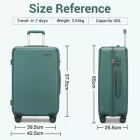 Miss Lulu London KSK2494 - Kono 24-Zoll-Minimalista bőrönd  ABS+PC  TSA-zár és 360°-Drehrollen - Militärgrün