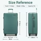 Miss Lulu London KSK2494 - Kono 28-Zoll-Minimalista bőrönd  ABS+PC  TSA-zár és 360°-Drehrollen - Militärgrün