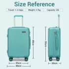 Miss Lulu London KSK2494 - Kono 20-Zoll-bőrönd im minimalistischen Design  Hartschale  ABS+PC, TSA-zár és 360°-Drehrädern - kék