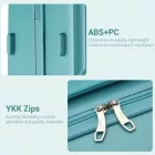 Miss Lulu London KSK2494 - Kono 20-Zoll-bőrönd im minimalistischen Design  Hartschale  ABS+PC, TSA-zár és 360°-Drehrädern - kék