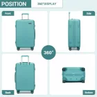 Miss Lulu London KSK2494 - Kono 24-Zoll-Minimalista bőrönd  ABS+PC  TSA-zár és 360°-Drehrollen - kék