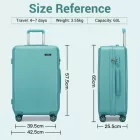 Miss Lulu London KSK2494 - Kono 24-Zoll-Minimalista bőrönd  ABS+PC  TSA-zár és 360°-Drehrollen - kék
