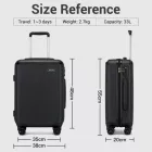 Miss Lulu London KSK2494 - Kono 20-Zoll-bőrönd im minimalistischen Design  Hartschale  ABS+PC, TSA-zár és 360°-Drehrädern - fekete