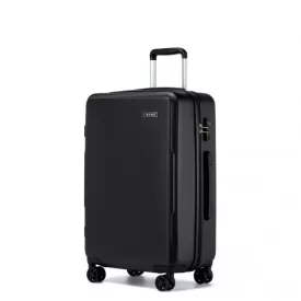   Miss Lulu London KSK2494 - Kono 24-Zoll-Minimalista bőrönd  ABS+PC  TSA-zár és 360°-Drehrollen - fekete