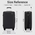 Miss Lulu London KSK2494 - Kono 24-Zoll-Minimalista bőrönd  ABS+PC  TSA-zár és 360°-Drehrollen - fekete